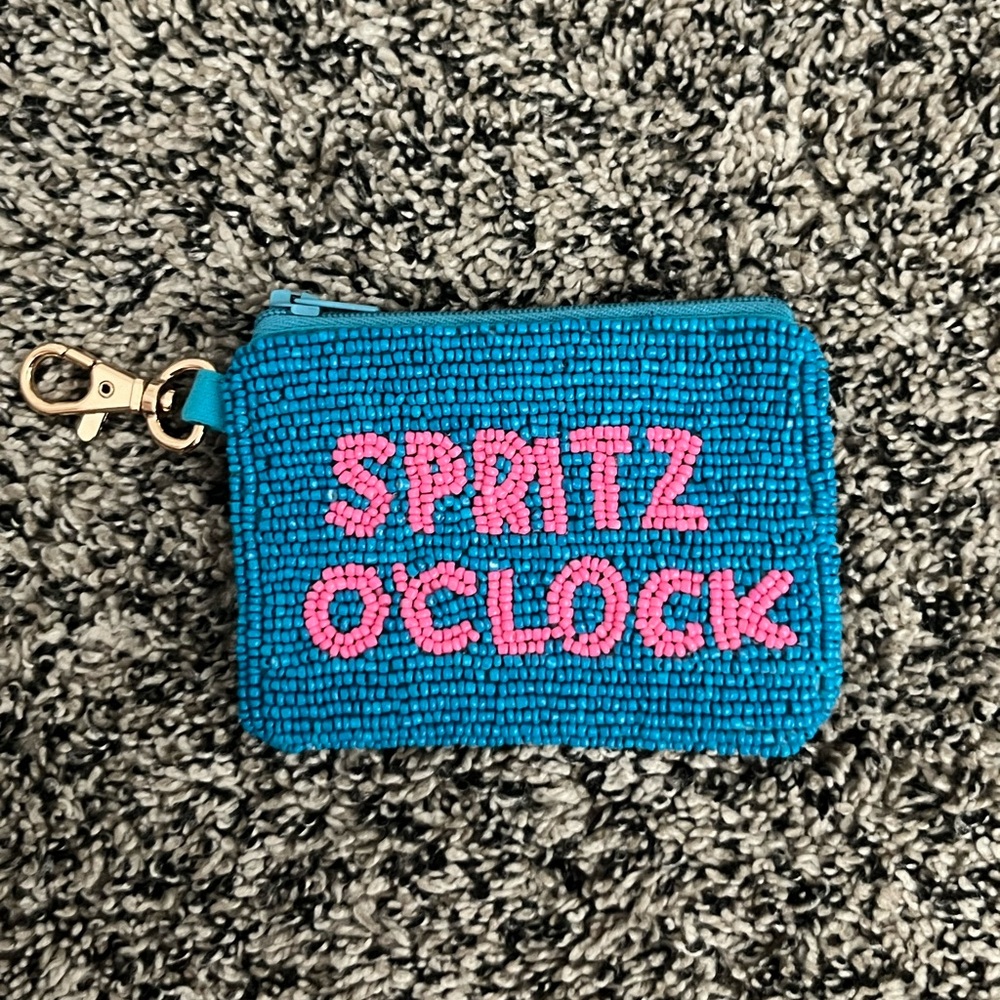 Blue Beaded  Pouch